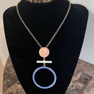inspire NEW YORK Purple/Peach Pend Necklace